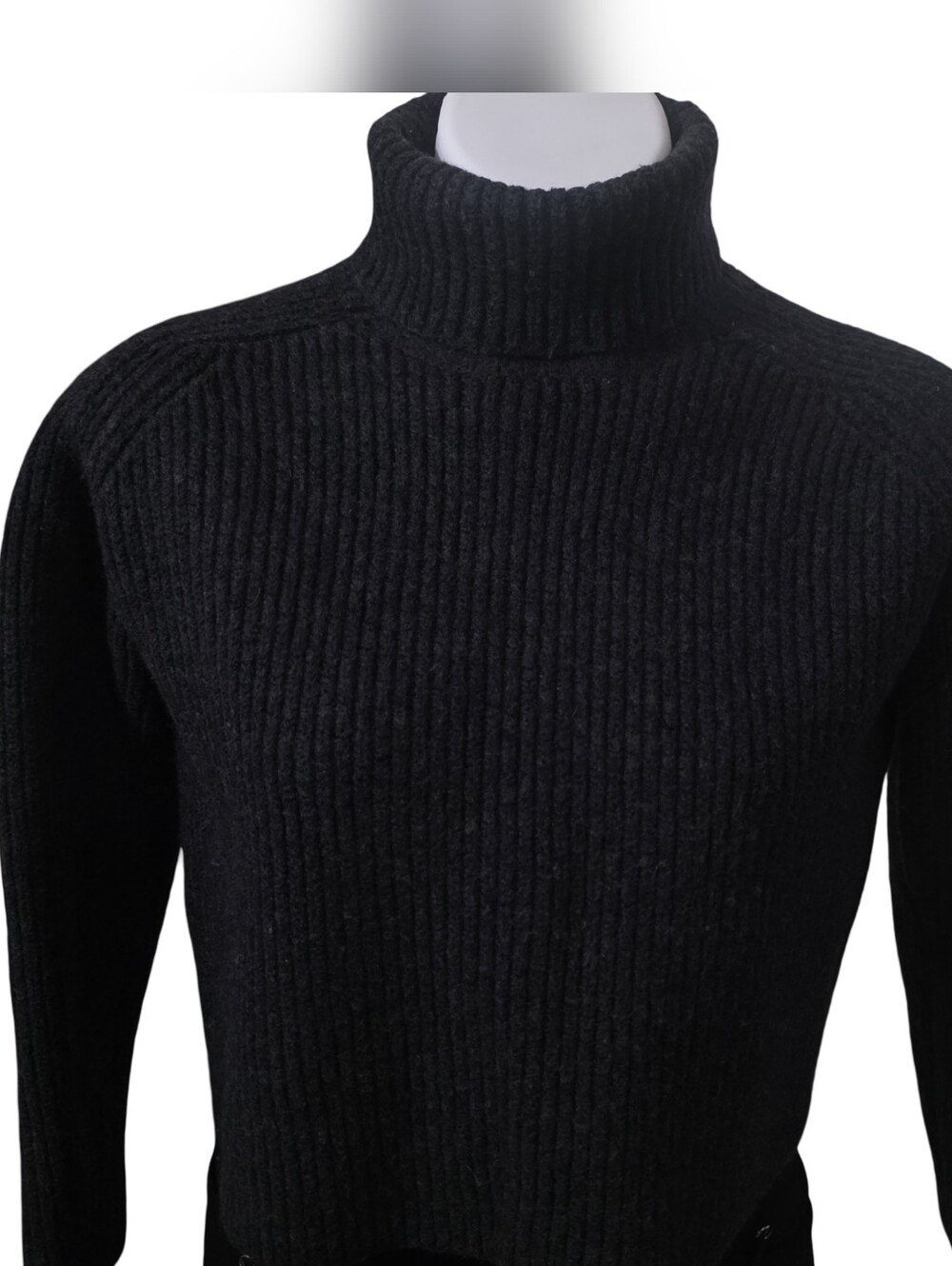 Banana Republic Merino Wool Charcoal Ribbed Turtleneck Sweater